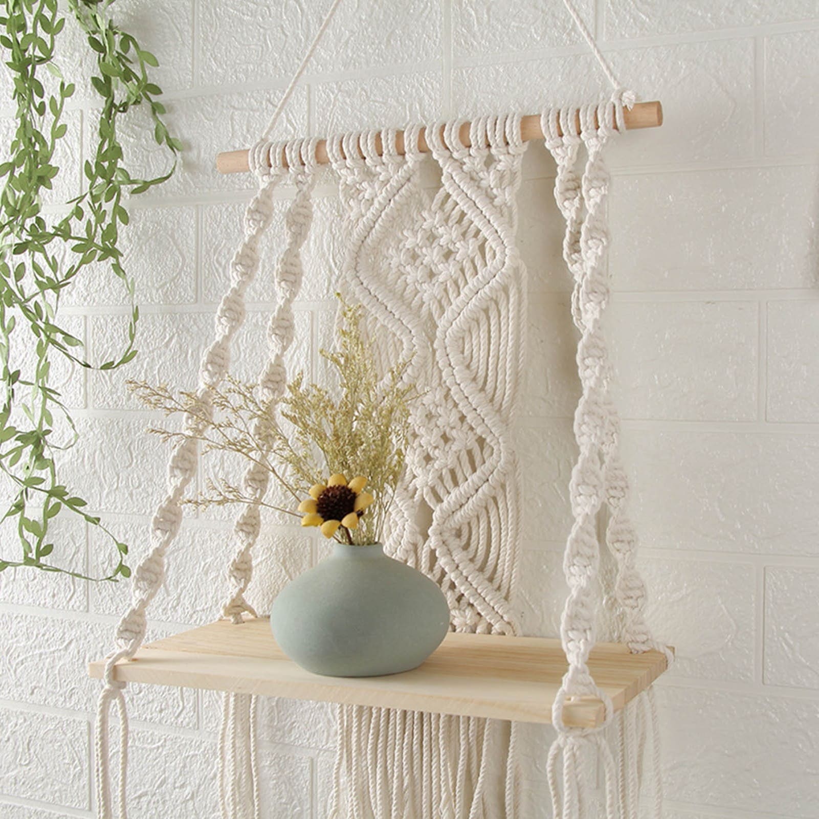 Étagère Murale Macramé Chic Esprit Macramé