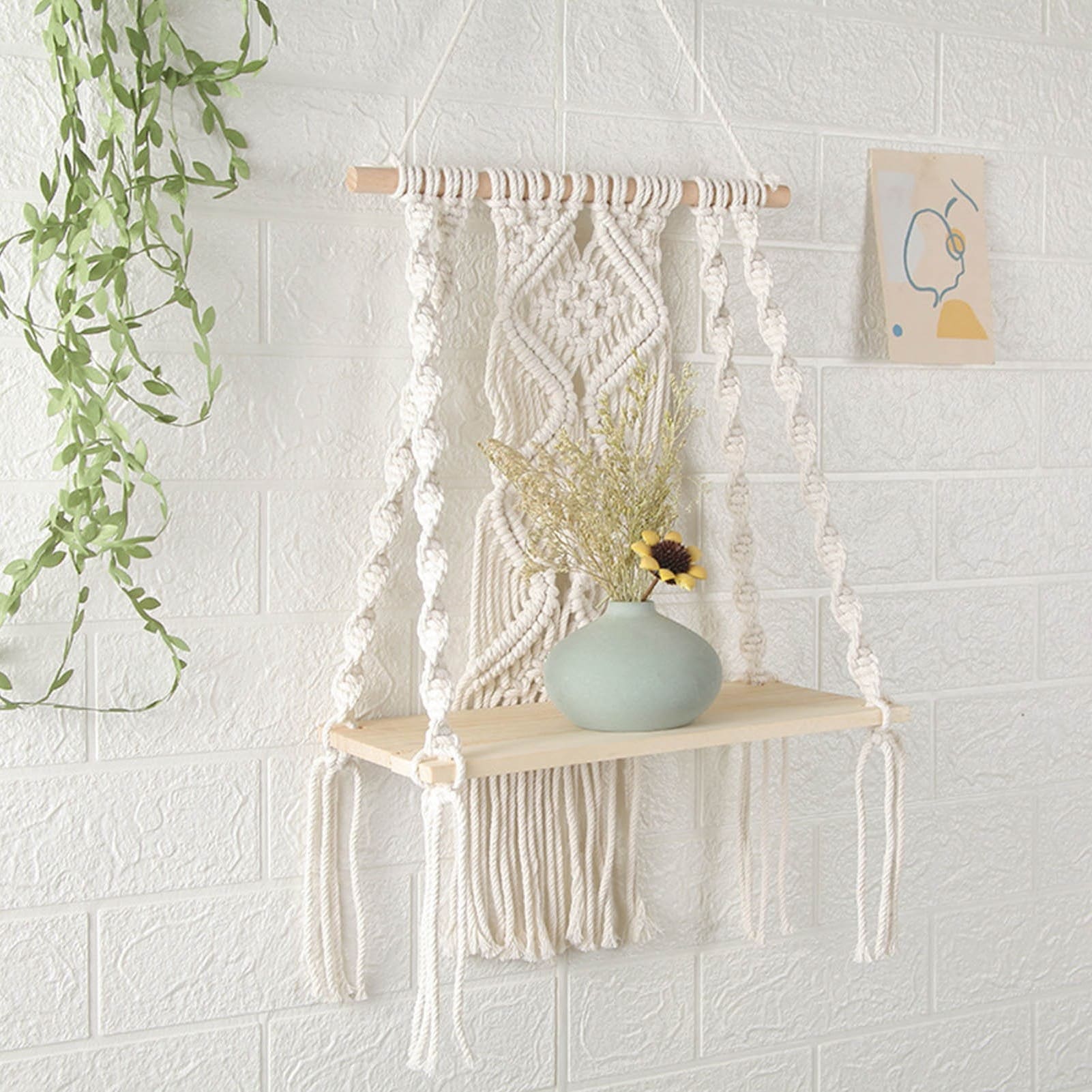 Étagère Murale Macramé Chic Esprit Macramé