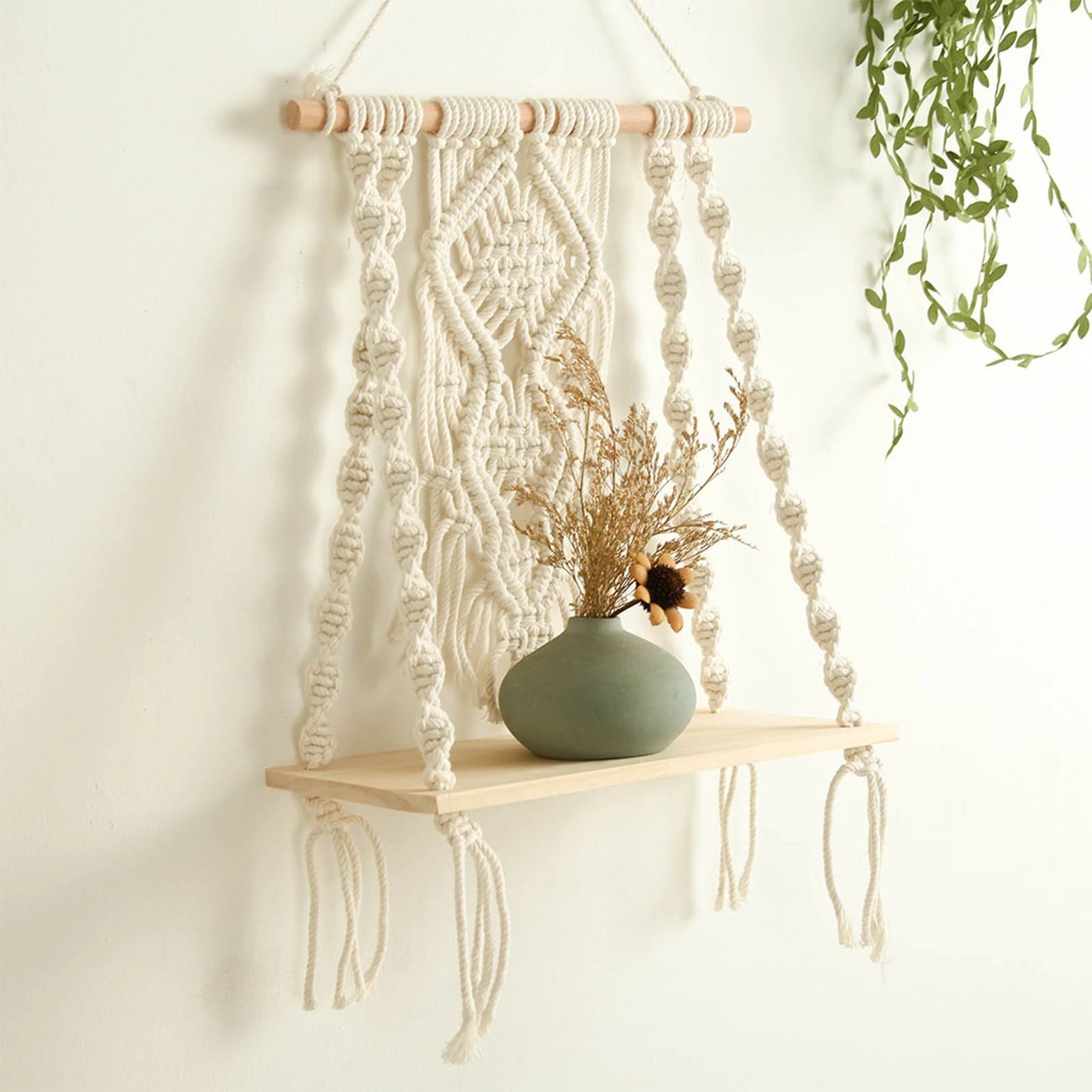 Étagère Murale Macramé Chic Esprit Macramé