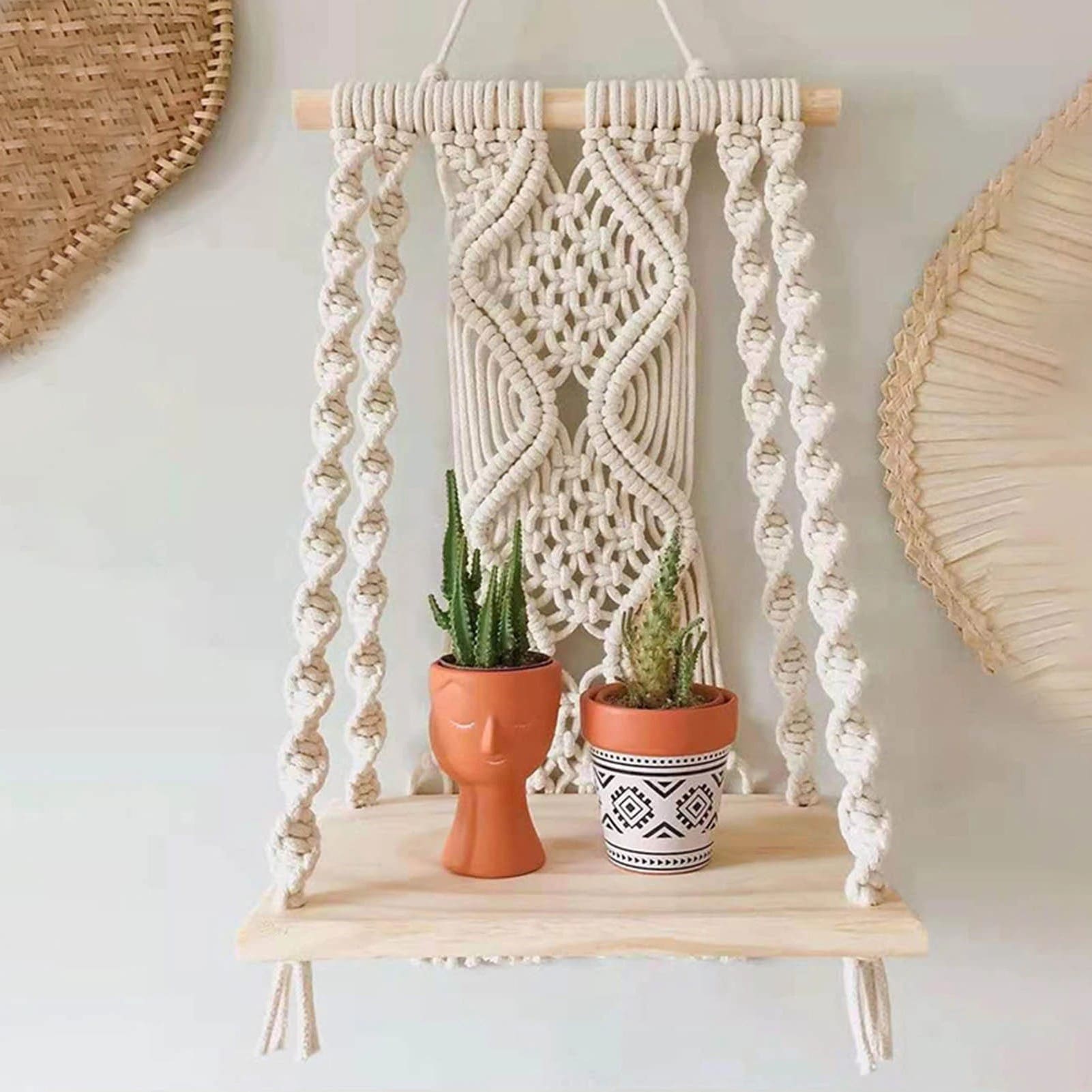Étagère Murale Macramé Chic Esprit Macramé