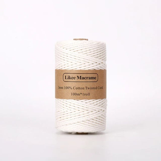Fil Macramé blanc 3 mm - 100m Premium Esprit Macramé