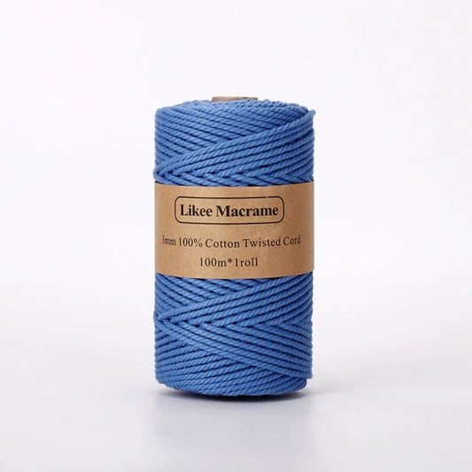 Fil Macramé bleu 3 mm - 100 m de créativité Esprit Macramé