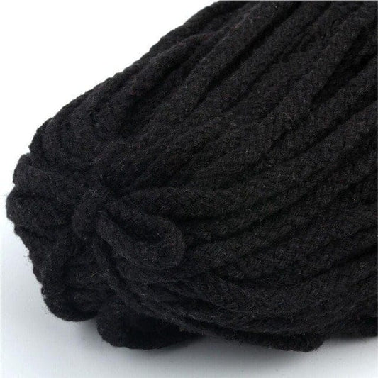 Fil Macramé Noir 5mm - Bobine de 30m Élégance Artisanale Esprit Macramé