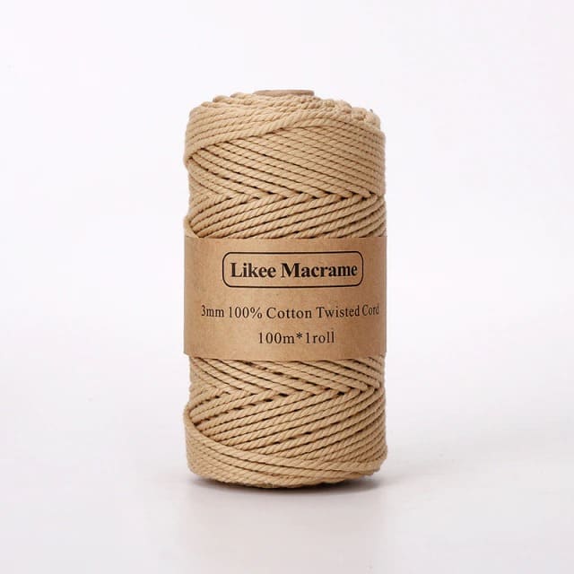Fil Macramé Premium 3 mm Marron Clair - 100 m Esprit Macramé