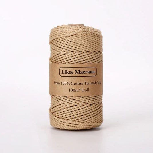 Fil Macramé Premium 3 mm Marron Clair - 100 m Esprit Macramé