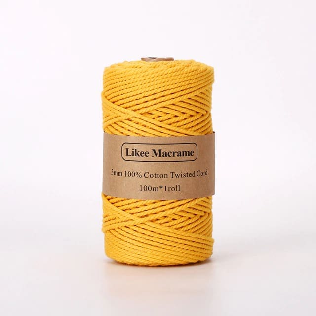 Fil Macramé Premium 3 mm Moutarde - Lot de 100m Esprit Macramé