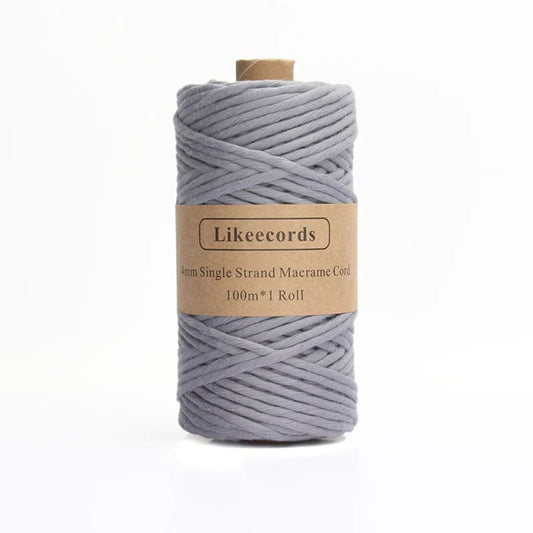 Fil Macramé premium 4 mm gris - 100m Esprit Macramé