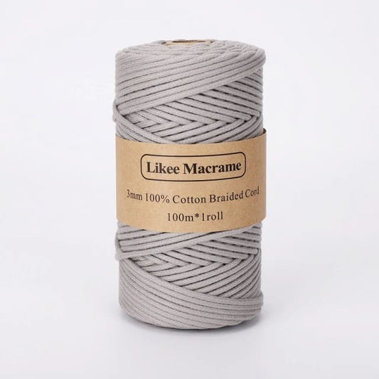Fil Macramé tressé gris 3 mm - 100m by Esprit Macramé Esprit Macramé