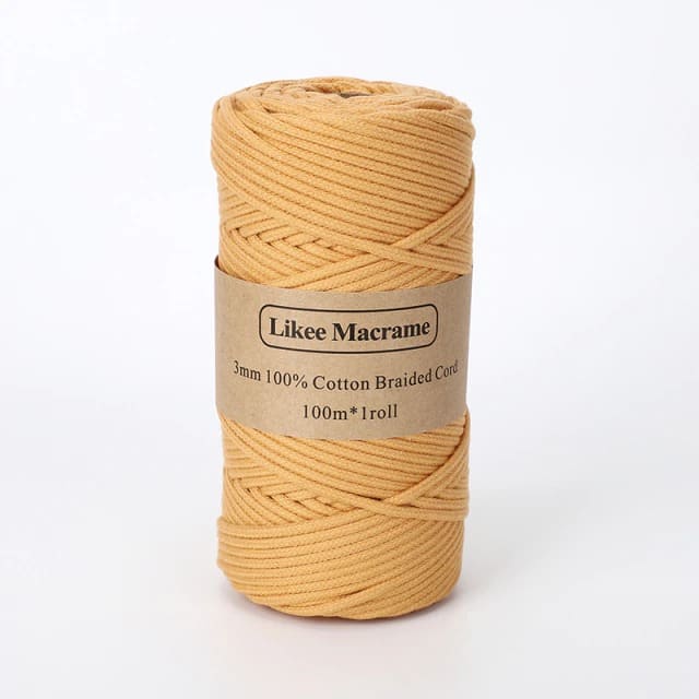 Fil Macramé tressé orange 3 mm - Édition 100m Premium Esprit Macramé