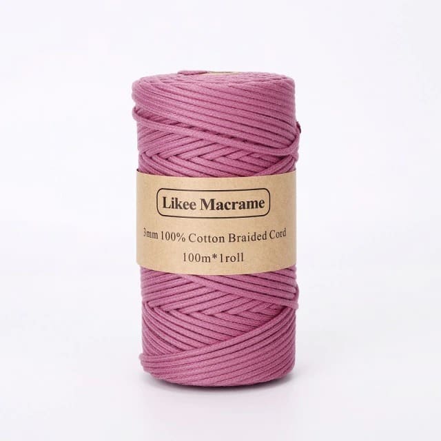 Fil Macramé tressé rose 3 mm - 100m by Esprit Macramé Esprit Macramé