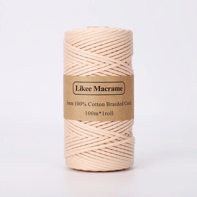 Fil Macramé tressé rose 3 mm - 100m by Esprit Macramé Esprit Macramé