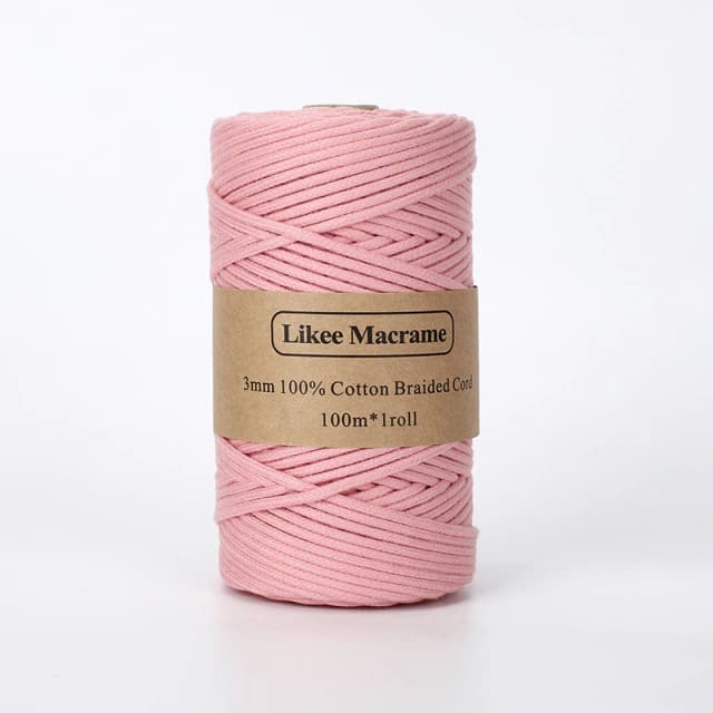 Fil Macramé tressé rose 3 mm - 100m by Esprit Macramé Esprit Macramé