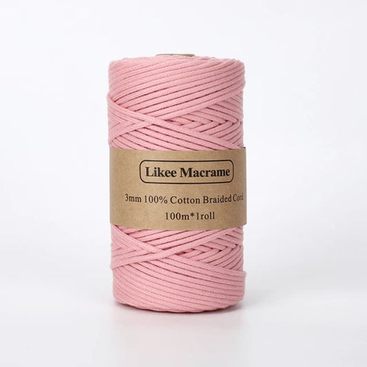 Fil Macramé tressé rose 3 mm - 100m by Esprit Macramé Esprit Macramé