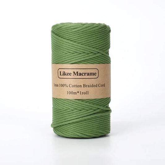 Fil Macramé tressé vert Émeraude 3 mm - 100m Esprit Macramé