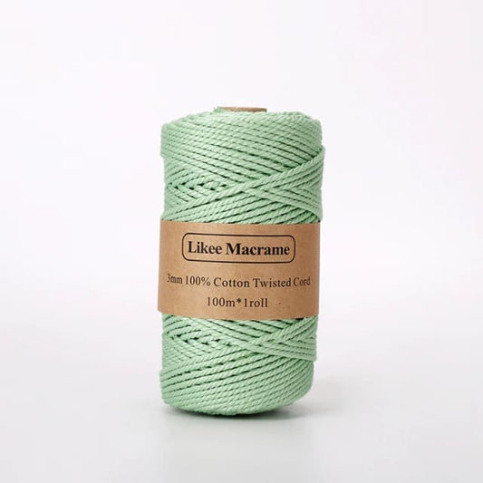 Fil Macramé vert 3 mm - 100 m de qualité supérieure Esprit Macramé