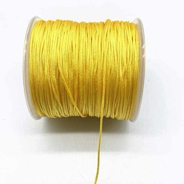 Fil nylon tressé jaune 0,8 mm - 100m de qualité premium Esprit Macramé