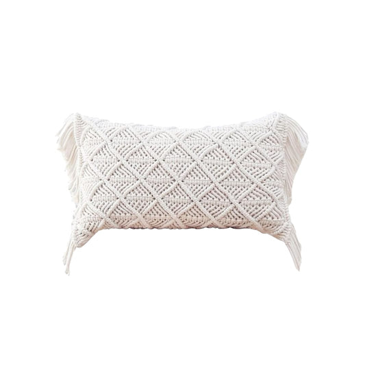 Housse de coussin rectangulaire Bohème Chic en Macramé Esprit Macramé