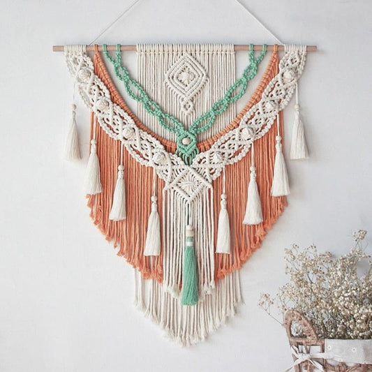 Macramé mural bicolore envoûtant Esprit Macramé