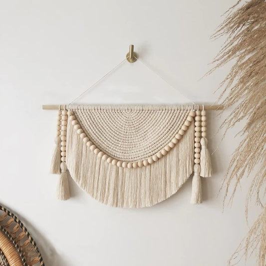 Macramé mural chic avec perles élégantes Esprit Macramé