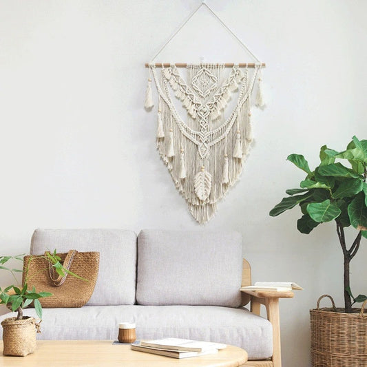 Macramé Mural Élégance pour Salon Esprit Macramé