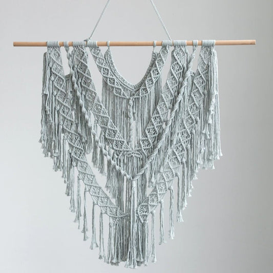 Macramé mural gris chic Esprit Macramé
