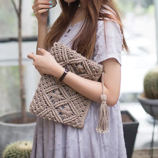 Pochette Macramé Éclatante Esprit Macramé