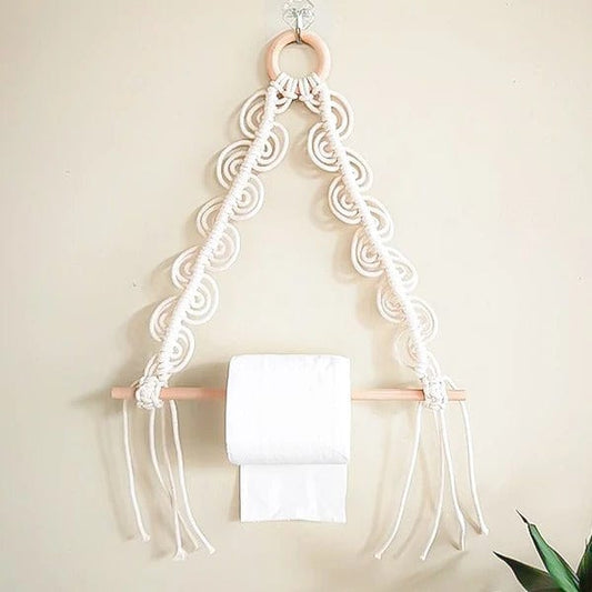 Porte-rouleau WC en Macramé artisanal Esprit Macramé