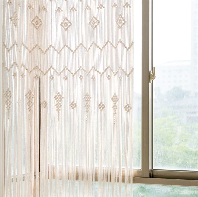 Rideau Macramé Chic pour fenêtre Esprit Macramé