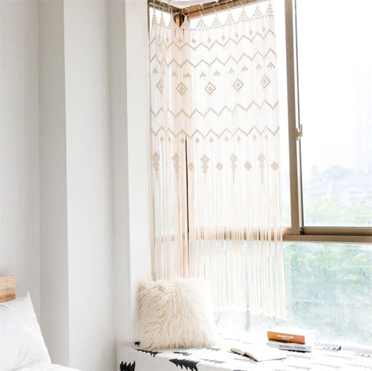 Rideau Macramé Chic pour fenêtre Esprit Macramé
