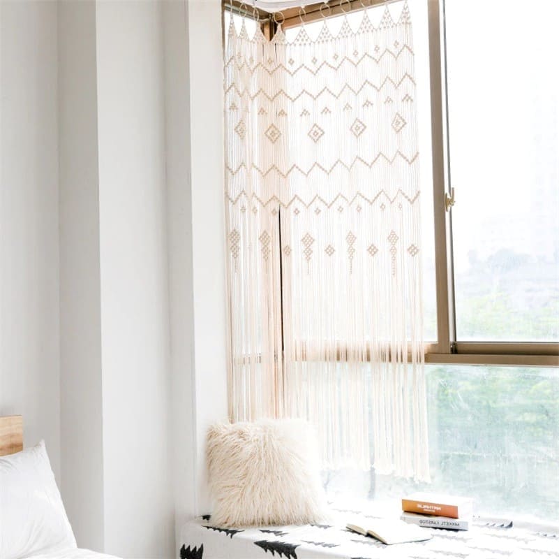 Rideau Macramé Chic pour fenêtre Esprit Macramé