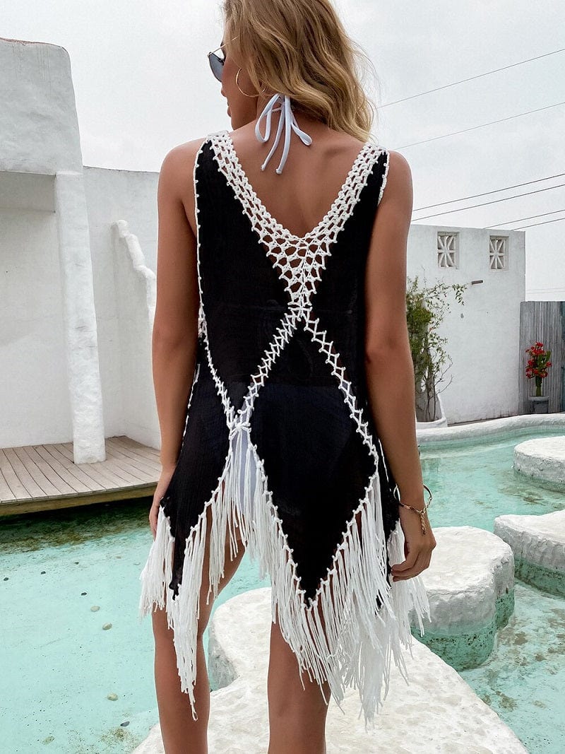 Robe Noire en Macramé Élégance Esprit Macramé