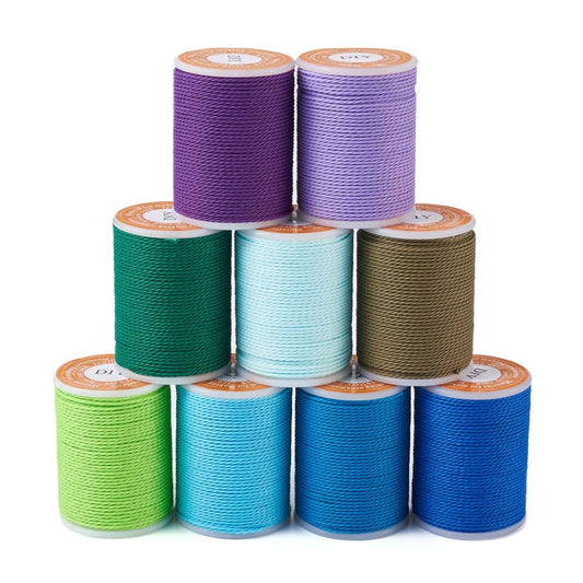 Set de 9 Bobines de Fil Ciré Coloré 1 mm - Édition Spéciale Esprit Macramé