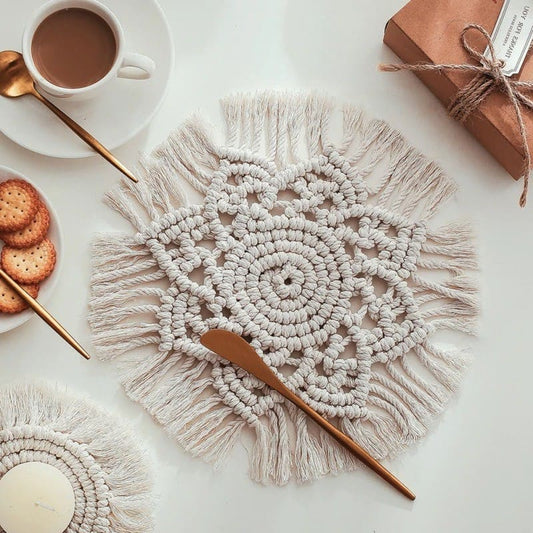 Sets de table ronds en Macramé Élégance Artisanale Esprit Macramé