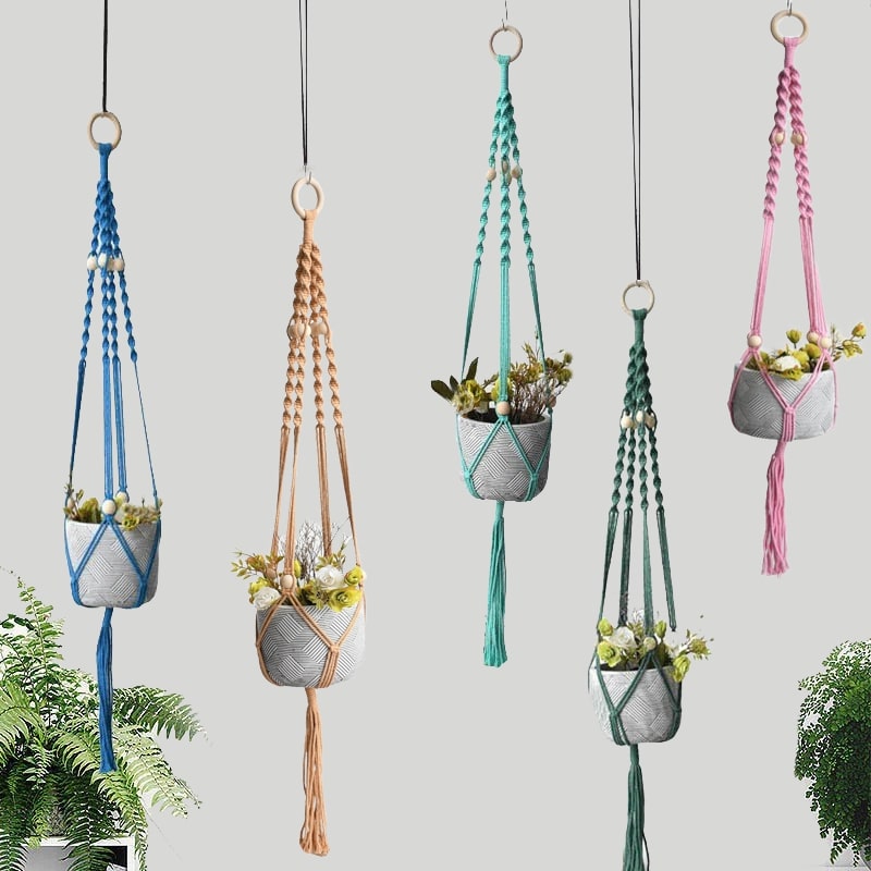 Suspension en Macramé pour plantes élégantes Esprit Macramé