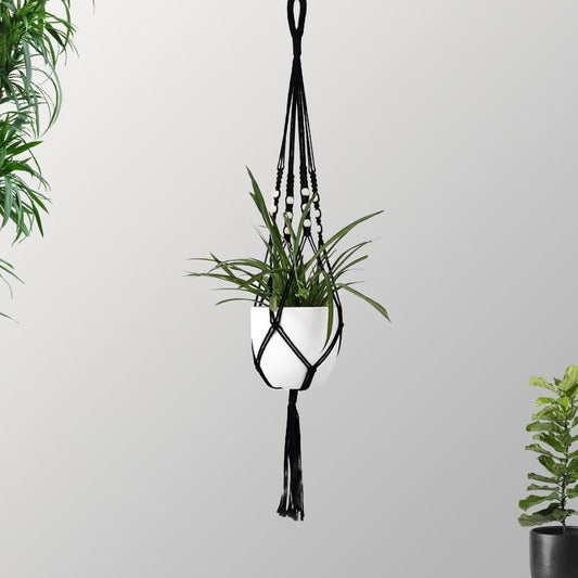 Suspension Macramé Noir Élégance Esprit Macramé
