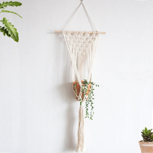 Suspension Macramé pour Pots de Fleurs Élégants Esprit Macramé