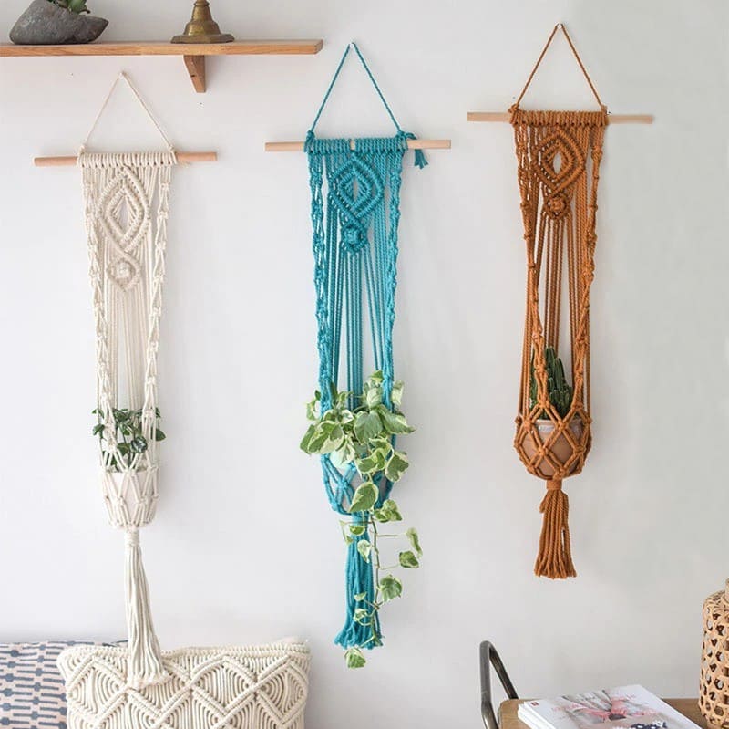 Suspension Murale Plante en Macramé Élégance Esprit Macramé