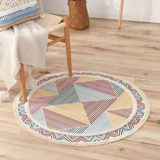 Tapis Bohème Rond en Macramé Élégance Artisanale Esprit Macramé