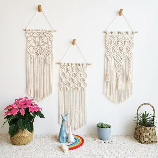 Tenture Murale en Macramé Élégante Esprit Macramé